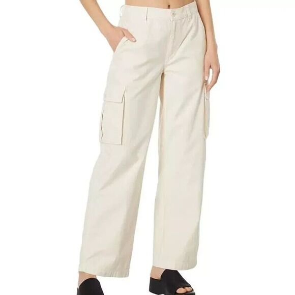 MADEWELL Low Slung Cargo Pants 27 Vintage Linen Slouchy Straight-Leg NWT B53 - Picture 1 of 6
